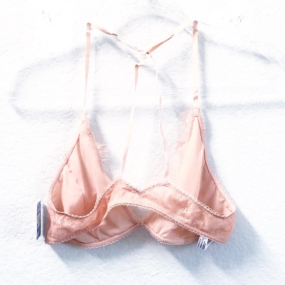 Free People Intimately FP Lace Bralette Pink Med - Picture 4 of 6